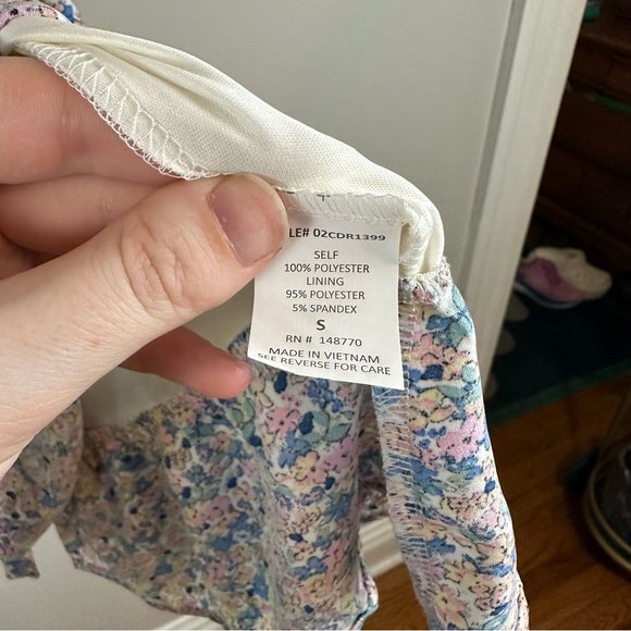 Sienna Sky | Pastel Colorful Floral Ruffle Fit and Flare Mini Dress Size Small - Picture 2 of 7